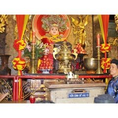 Áo Bà Châu Đốc An Giang - Áo mặc rồng chìm kết hạt kim sa (Đỏ, Vàng) - Mã: MCCDKS