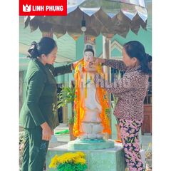 Áo choàng Quan Âm vải nhung trắng Decor Decor Phòng Trang Trí Nhà Đồng