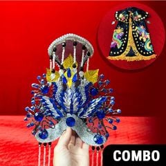 Combo áo mão bà Địa Mẫu tượng cao 30cm, 40cm (Đen) - Mã: BCN