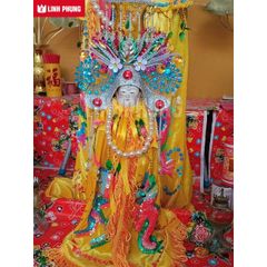 Áo nhung rồng phụng dùng để cúng Bà (Địa Mẫu, Chúa Xứ, Ngũ Hành,v.v..) Decor Decor Phòng Trang Trí Nhà