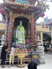 Áo choàng Quan Âm Bồ Tát vải phi bóng  Sen Nữ Women Dress Vàng Đỏ