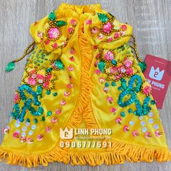 Áo choàng Quan Âm vải nhung kết sen trúc - Size tượng: 30cm - 60cm, Mã: QAK