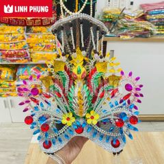Combo Áo Mão Mẹ Diêu Trì Địa Mẫu - Tượng cao 60cm (ÁO DÀI 50CM, MÃO NI 26) MÃ: CRP BTM BNS