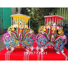 Combo Áo Mão cho tượng bà Chúa Xứ - tượng cao từ 30cm - 60 cm (đỏ, vàng)