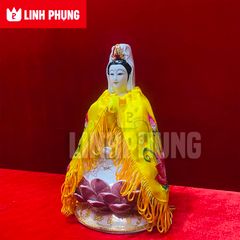 Áo Choàng Quan Âm - Loại Thêu Vải Phi (30cm - 60cm) - Mã: QAT Decor Decor Phòng Trang Trí Nhà Tranh