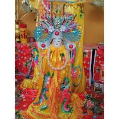 Mão bà hột đá ngũ sắc (Đỏ/Vàng) - Size tượng: 30cm-40cm (Ni 18-22cm): Mã BNS