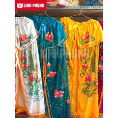 Áo choàng Quan Âm vải nhung trắng Decor Decor Phòng Trang Trí Nhà Đồng