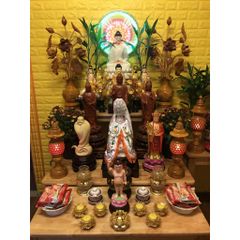 Mão bà Quan Âm mẫu sen hột đá khung lưới - QAS