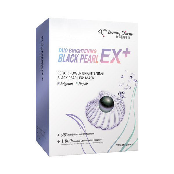  [ My Beauty Diary ] Hộp 6 miếng mặt nạ phục hồi trắng sáng da Repair Duo Brightening Black pearl EX+ Mask nhập khẩu chính hãng Đài Loan 23ml/miếng 