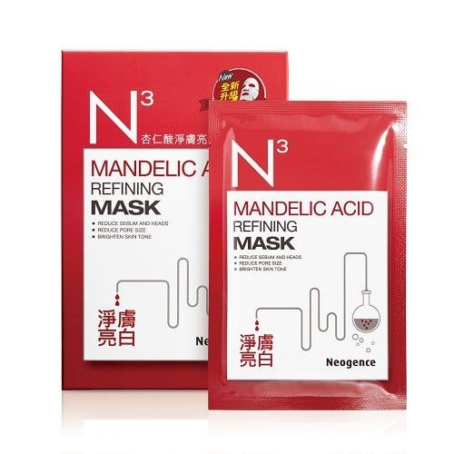  Hộp 6 miếng mặt nạ N3 Mandelic Acid Neogence làm sạch da, thu nhỏ lỗ chân lông, giảm dầu thừa và mụn ẩn, mụn đầu đen, sáng da 