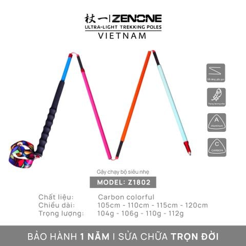  Gậy leo núi Zenone Colorful Carbon - Z1802 