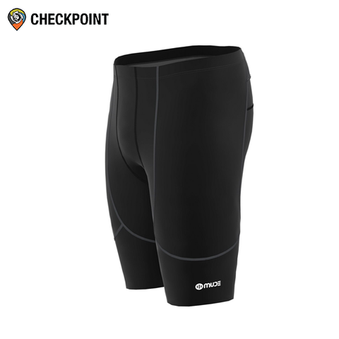  Quần thể thao nam MUDE Short Tight Solid Black Grey 