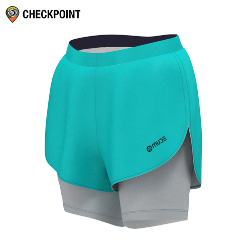 Quần thể thao nữ Mude Short Turquoise Pants with Leggings