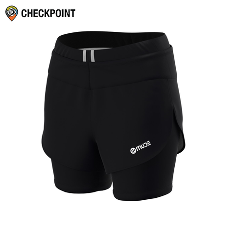  Quần thể thao nữ Mude Running Short 360 Solid Black 