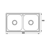 Chậu Rửa Bát Hafele HS20-SSN2R90M 567.20.493