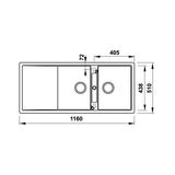 Chậu Rửa Bát Đá Hafele HS20-GKD2S80 570.33.430 Có Bàn Chờ