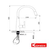 Vòi rửa bát rút dây Konox KN1901C