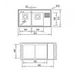 Chậu rửa bát Teka FRAME 2B 1/2D