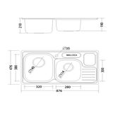 Chậu Rửa Bát 2 Hố Malloca MS 1024