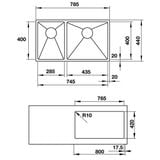 Chậu 2 Hố BLANCO R15 285/435-IU 570.27.169