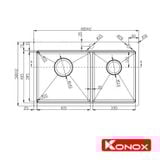 Chậu rửa bát 2 hố Konox Topmount sink KN8250TD