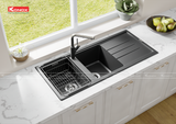 Chậu Rửa Bát 2 Hố Konox Granite Sink Phoenix 1160 Black