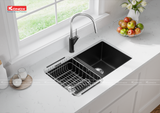 Chậu Rửa Bát 2 Hố Konox Granite Sink Veloci 760D Black