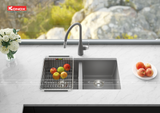 Chậu Rửa Bát 2 Hố Konox Granite Sink Veloci 760D Grey