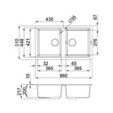 Chậu Rửa Bát 2 Hố Malloca Nero K-45040