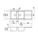 Chậu Rửa Bát 2 Hố Malloca Bianco K-50062
