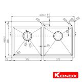 Chậu Rửa Bát 2 Hố Konox Overmount Sink KN8248DOB