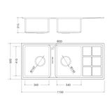 Chậu Rửa Bát 2 Hố Malloca MS 8815R