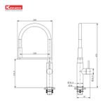 Vòi rửa bát thân mềm Konox KN1618