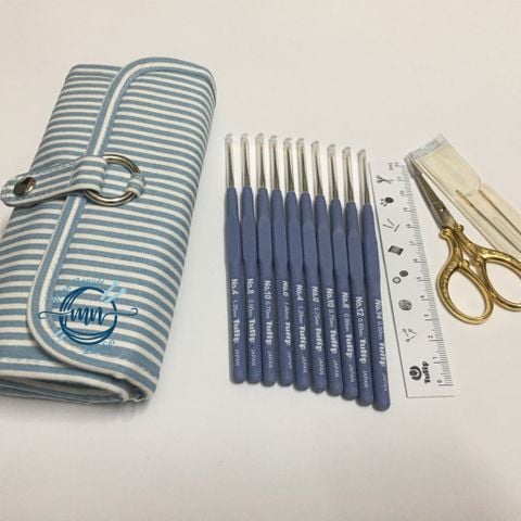  Kim móc Tulip Etimo xanh - tách lẻ - ETIMO Steel Crochet Hook with Cushion Grip Set Pemium Gold 