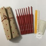  Bộ kim móc Tulip đỏ - ETIMO Red Crochet Hook with Cushion Grip Set 