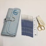  Bộ kim móc Tulip xanh - ETIMO Steel Crochet Hook with Cushion Grip Set Pemium Gold 