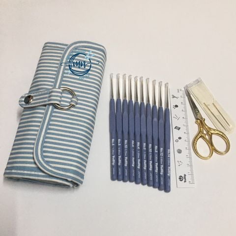  Bộ kim móc Tulip xanh - ETIMO Steel Crochet Hook with Cushion Grip Set Pemium Gold 