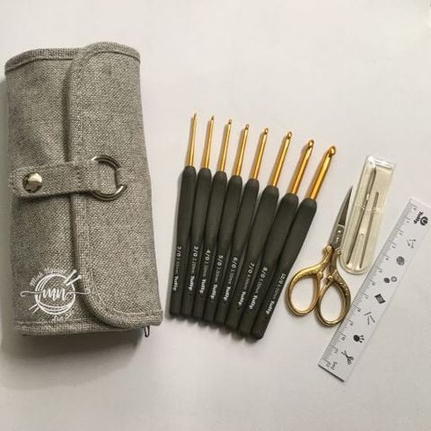  Bộ kim móc Tulip xám - Etimo Crochet hook with cushion grip set 
