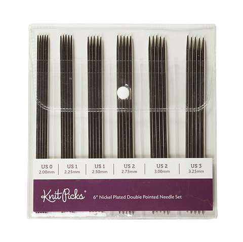  Knitpicks 15cm Nickel Plated Double Pointed Knitting Needle Set 
