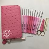  Bộ kim Tulip hồng - Tulip ETIMO Rose Lace Crochet Hook with Cushion Grip Set 