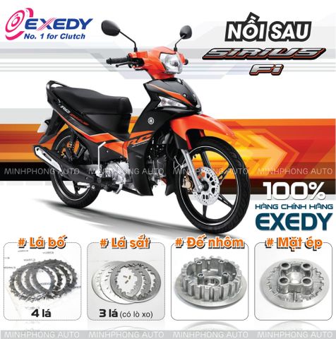 Bộ nồi sau xe SIRIUS Fi - JUPITER Fi ( Mâm ép / Lá bố / Lá côn ) Thương hiệu Exedy