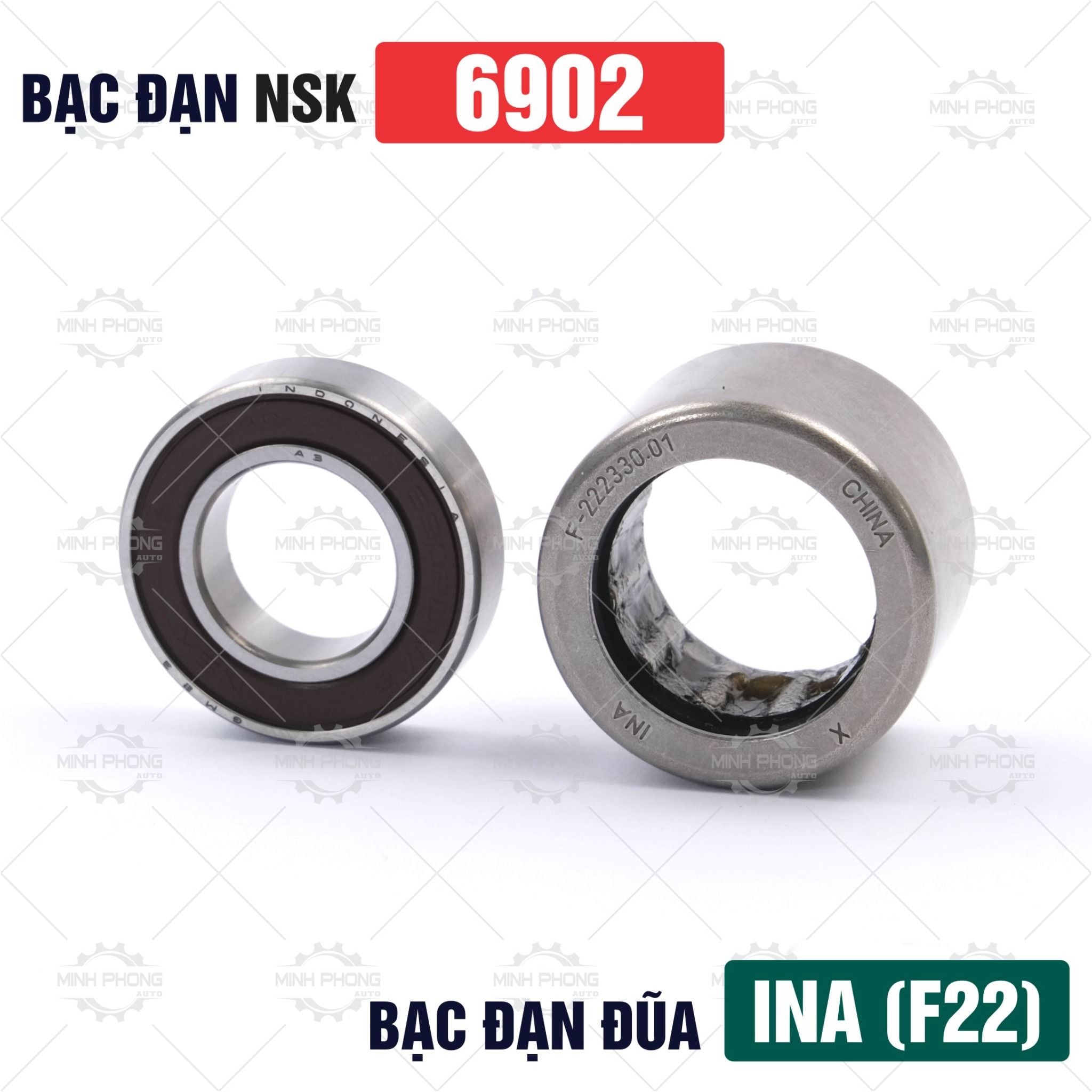 COMBO Bạc đạn 6902 C3 NSK VÀ Bạc đạn đũa INA - Minh Phong Auto