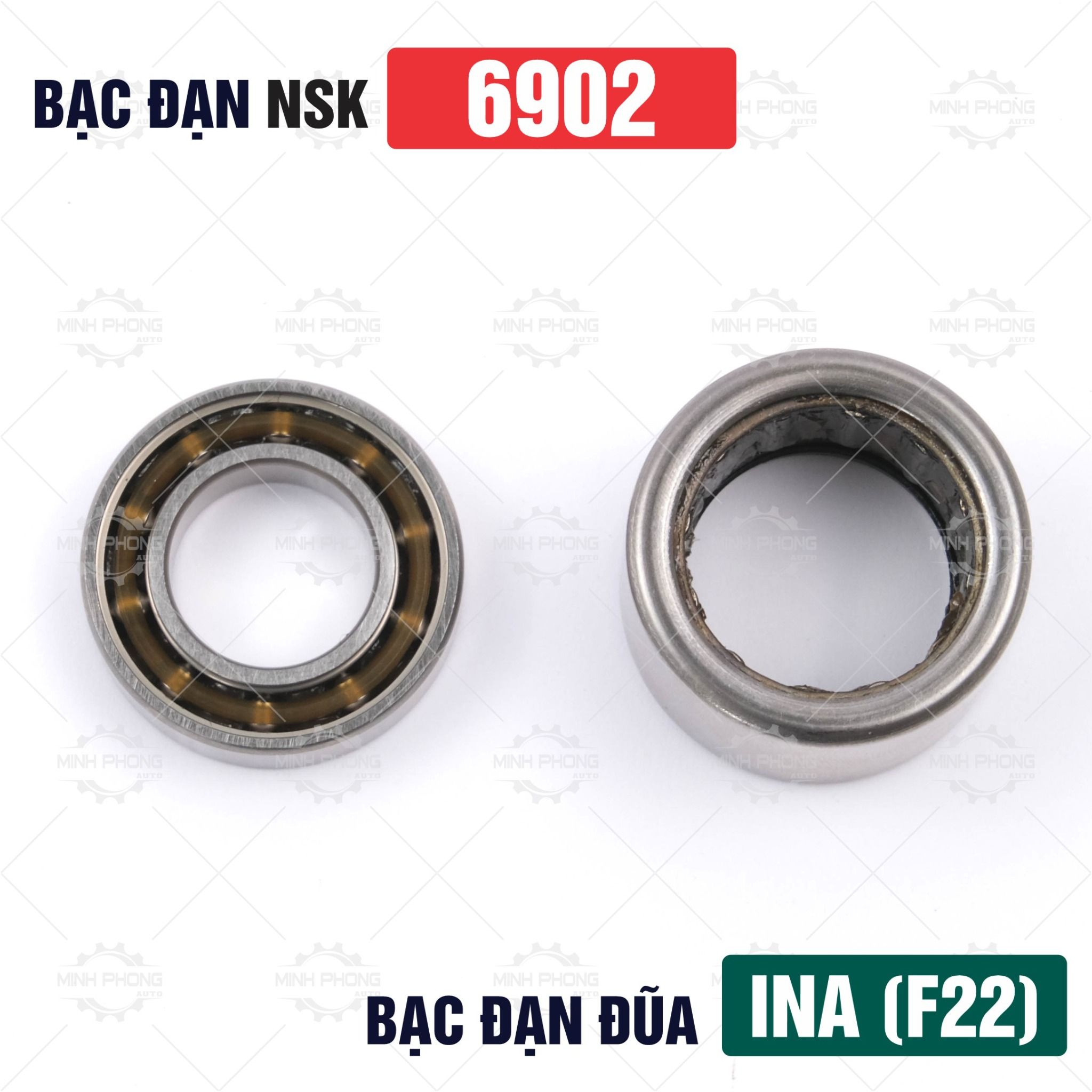 COMBO Bạc đạn 6902 C3 NSK VÀ Bạc đạn đũa INA - Minh Phong Auto
