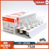 Đèn PHA HALOGEN xe máy OSRAM Mã 7528 (21W/5W - 12V) (Hộp 10 Cái)