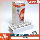 Đèn PHA HALOGEN xe máy OSRAM Mã 7528 (21W/5W - 12V) (Hộp 10 Cái)