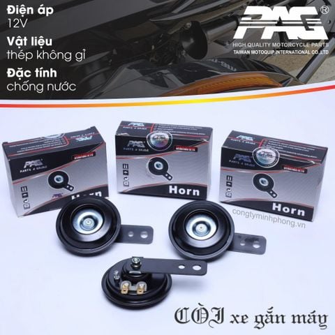 Còi dĩa PAG cho xe máy 12V  Kèn đĩa xe máy