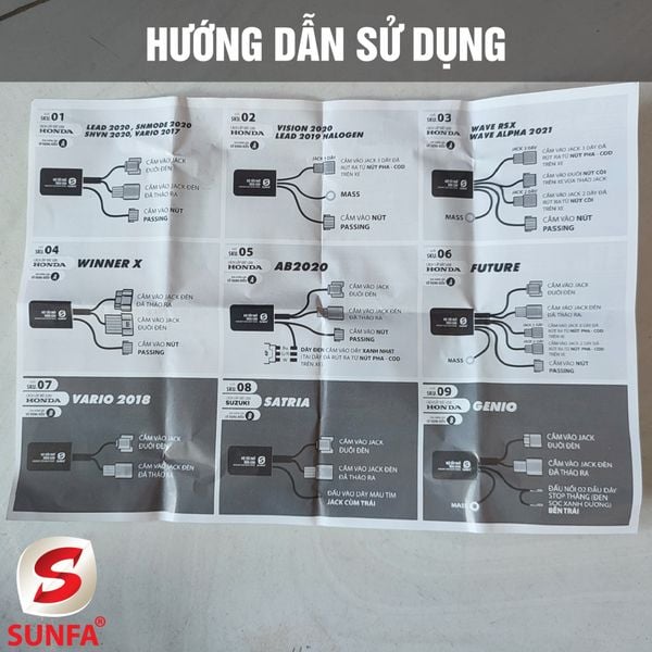 Bộ TẮT / MỞ đèn cho xe đời mới. Thương hiệu SUNFA