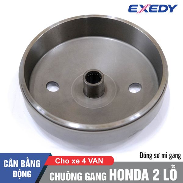 Chuông nồi 2 LỖ đóng sơ mi gang cho xe HONDA 4 VAN / Chống rung giật - Hụp ga đầu ( Chuông đã cân bằng động )