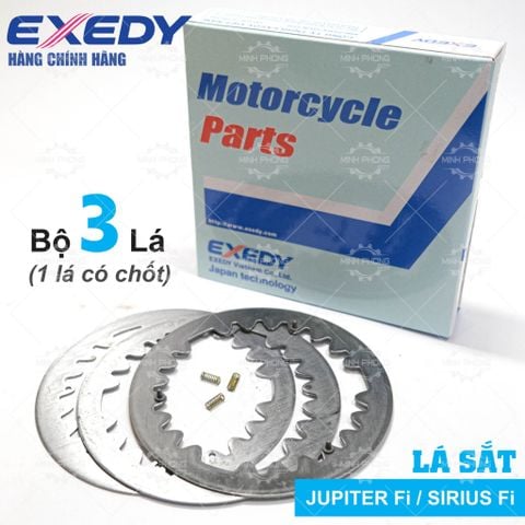 Lá sắt SIRIUS Fi / JUPITER Fi (Bộ 3 Lá)  (Có đinh tán + lò xo ) Thương hiệu EXEDY