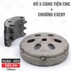 COMBO Chuông EXEDY + Bố 3 càng HONDA NGẮN - ĐEN (TIỆN CNC)